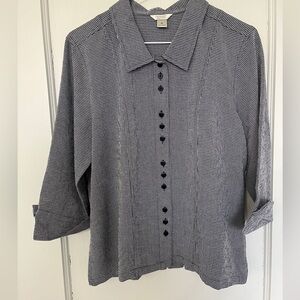 Christopher and Banks navy/white top, M